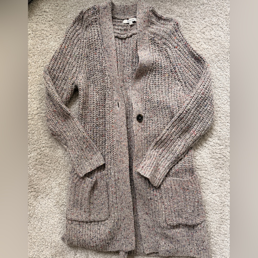 Madewell Multicolor Speckled Knit Cardigan